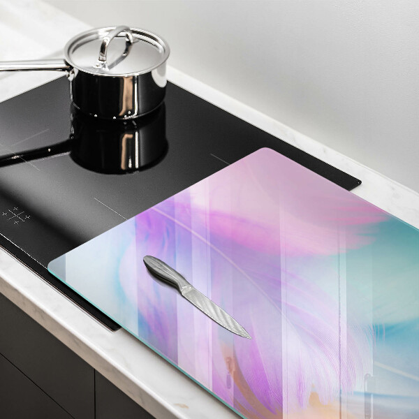 Glas Ceranfeldabdeckung Pastellfedern