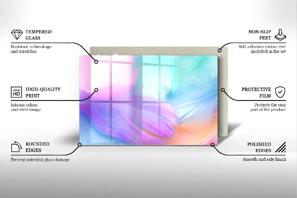 Glas Ceranfeldabdeckung Pastellfedern