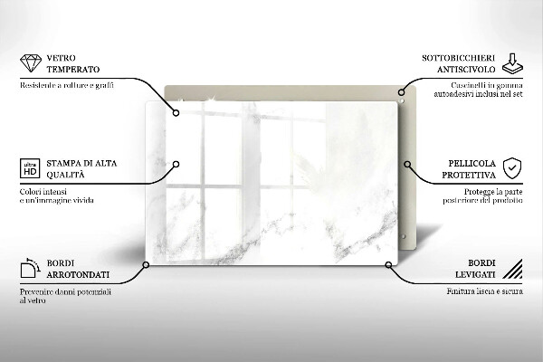 Glas Ceranfeldabdeckung Moderner Marmor