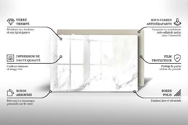 Glas Ceranfeldabdeckung Moderner Marmor