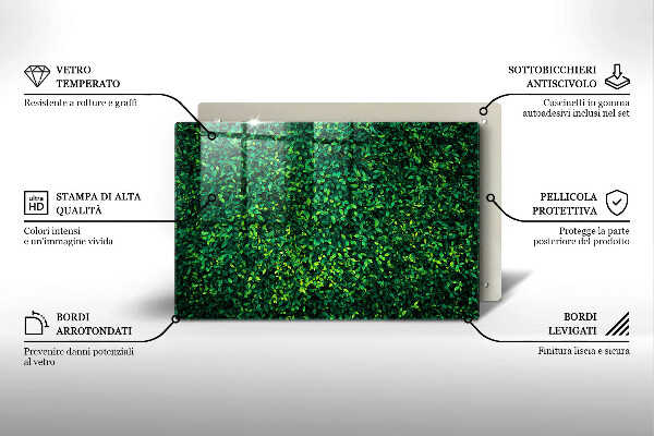 Glas Ceranfeldabdeckung Pflanze mit kleinen Blättern