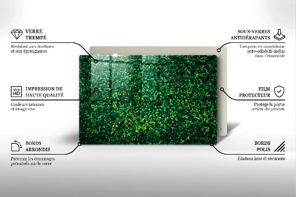 Glas Ceranfeldabdeckung Pflanze mit kleinen Blättern