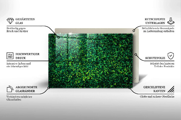Glas Ceranfeldabdeckung Pflanze mit kleinen Blättern
