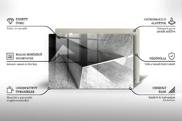 Glas Ceranfeldabdeckung Konkrete Abstraktion