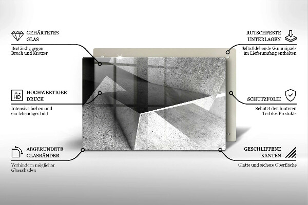 Glas Ceranfeldabdeckung Konkrete Abstraktion