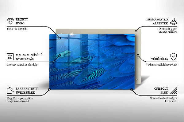 Glas Ceranfeldabdeckung Vogelfedern