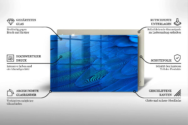Glas Ceranfeldabdeckung Vogelfedern