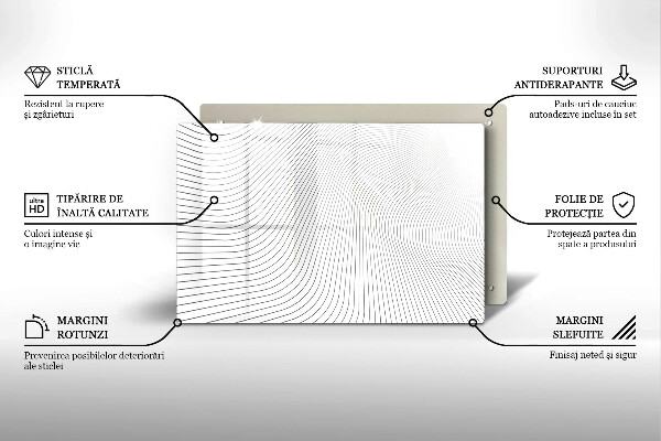 Glas Herdabdeckplatte Modernes Linienmuster