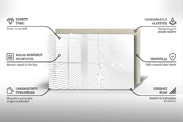 Glas Herdabdeckplatte Modernes Linienmuster