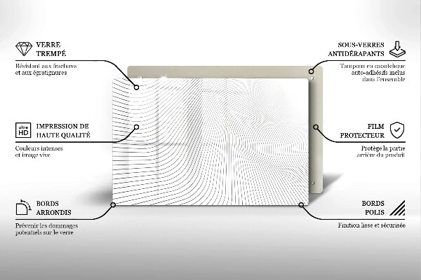 Glas Herdabdeckplatte Modernes Linienmuster