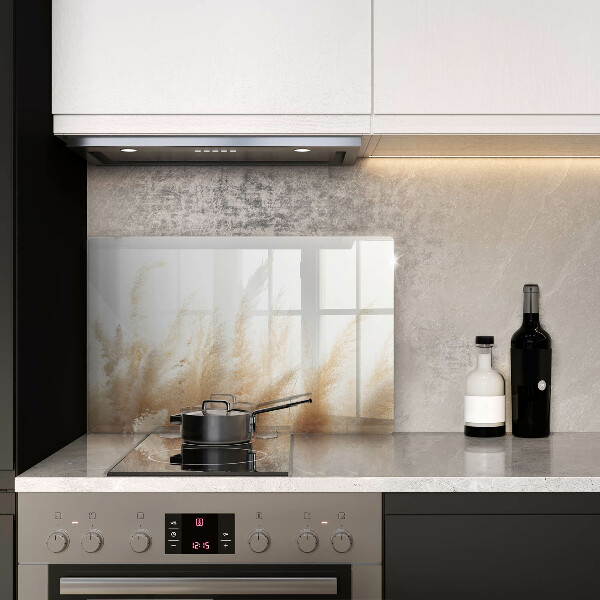 Glas Herdabdeckplatte Pampasgras