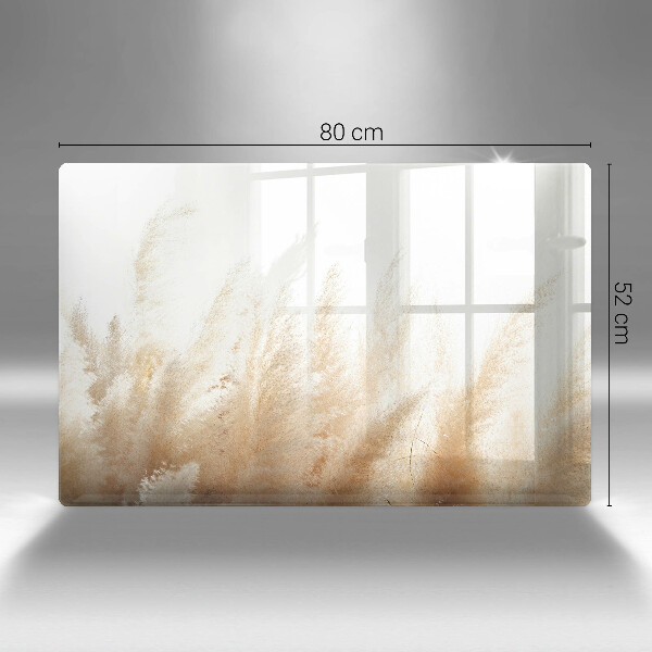 Glas Herdabdeckplatte Pampasgras