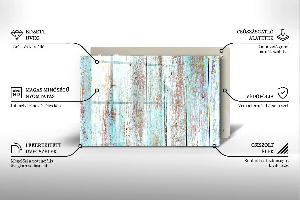 Glas Herdabdeckplatte Alte Vintage-Bretter