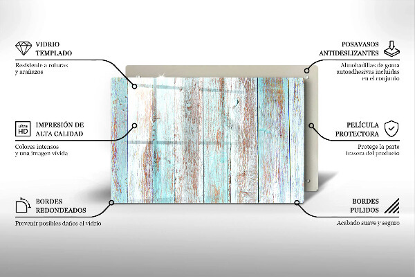 Glas Herdabdeckplatte Alte Vintage-Bretter
