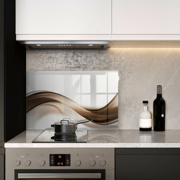 Glas Herdabdeckplatte Abstrakte braune Linien