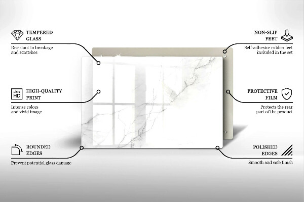 Glas Herdabdeckplatte Marmorsteinhintergrund