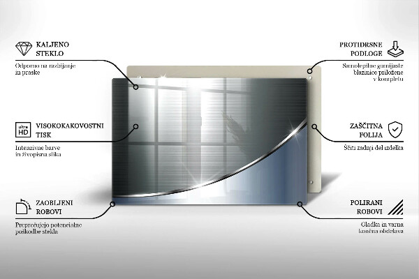 Glas Herdabdeckplatte Abstraktionsmuster aus Metall