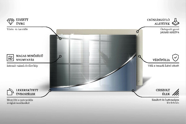 Glas Herdabdeckplatte Abstraktionsmuster aus Metall
