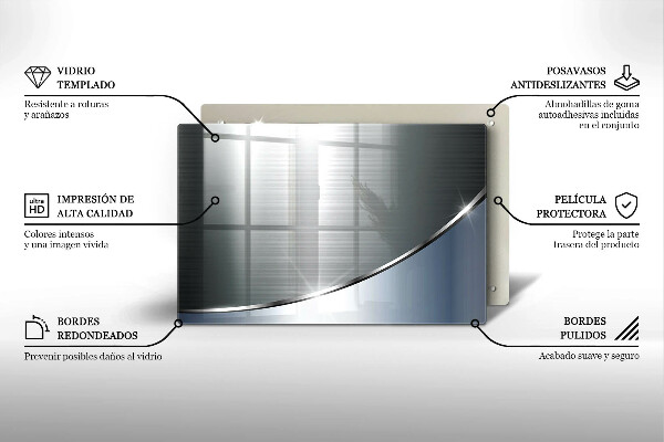Glas Herdabdeckplatte Abstraktionsmuster aus Metall