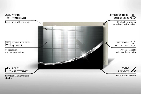 Glas Ceranfeldabdeckung Abstraktion mit Metall