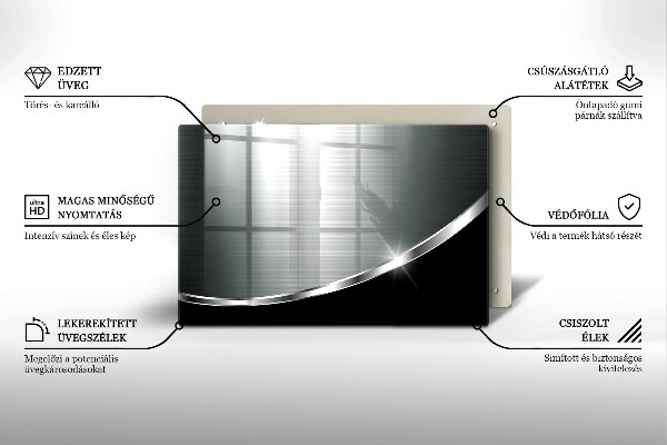 Glas Ceranfeldabdeckung Abstraktion mit Metall