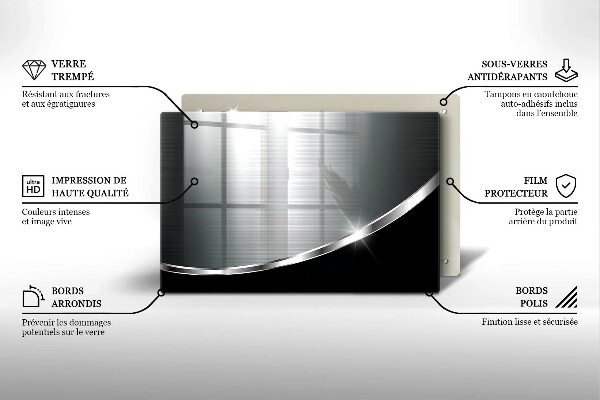 Glas Ceranfeldabdeckung Abstraktion mit Metall