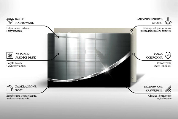 Glas Ceranfeldabdeckung Abstraktion mit Metall