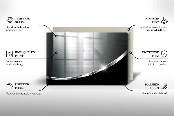 Glas Ceranfeldabdeckung Abstraktion mit Metall