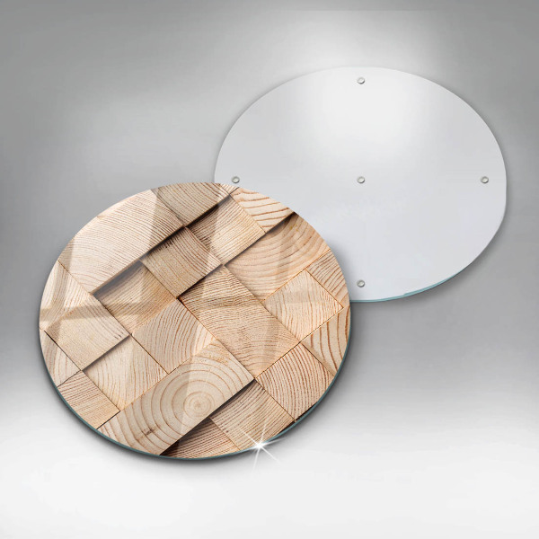 Glas Ceranfeldabdeckung Spritzschutz Holzquadrate