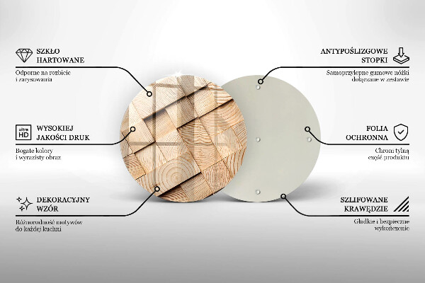 Glas Ceranfeldabdeckung Spritzschutz Holzquadrate