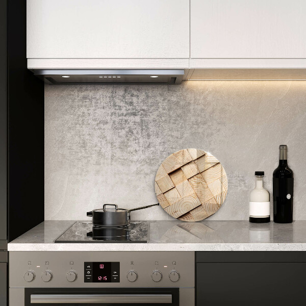 Glas Ceranfeldabdeckung Spritzschutz Holzquadrate