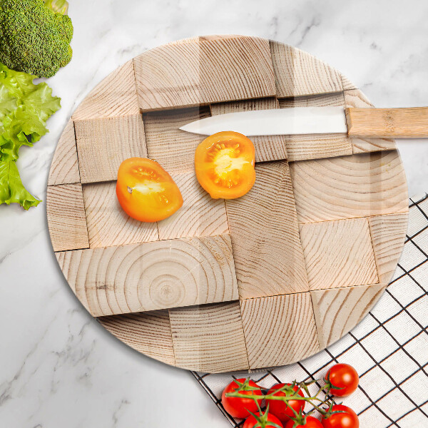 Glas Ceranfeldabdeckung Spritzschutz Holzquadrate