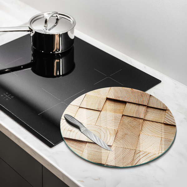 Glas Ceranfeldabdeckung Spritzschutz Holzquadrate