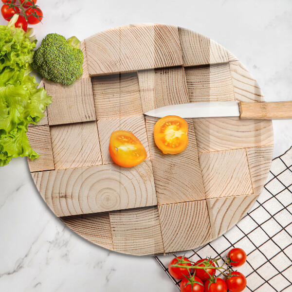 Glas Ceranfeldabdeckung Spritzschutz Holzquadrate