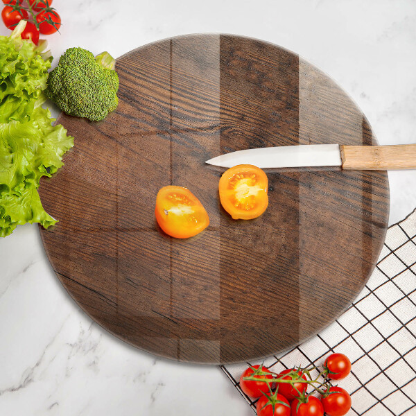 Glas Ceranfeldabdeckung Spritzschutz Dunkles Holzbrett