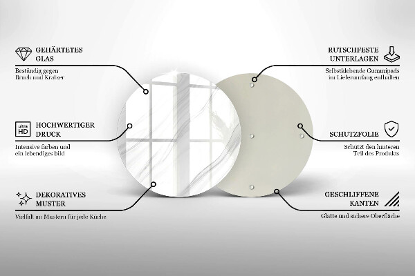 Glas Ceranfeldabdeckung Spritzschutz Zarter Marmor