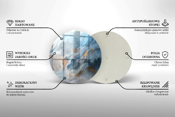 Glas Ceranfeldabdeckung Spritzschutz Marmorstruktur