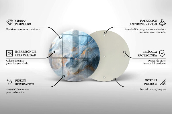 Glas Ceranfeldabdeckung Spritzschutz Marmorstruktur