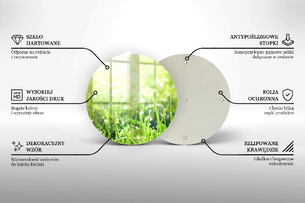 Glas Herdabdeckplatte Natur - Gras und Tau