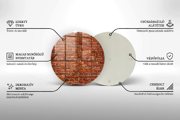 Glas Herdabdeckplatte Wand aus Backsteinmauer