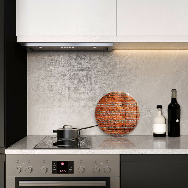 Glas Herdabdeckplatte Wand aus Backsteinmauer