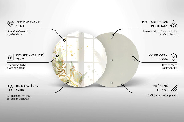Glas Ceranfeldabdeckung Spritzschutz Aquarell und Blattgold