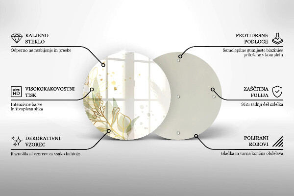 Glas Ceranfeldabdeckung Spritzschutz Aquarell und Blattgold