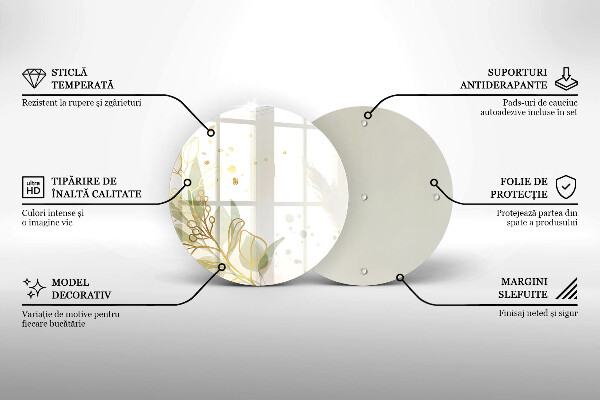 Glas Ceranfeldabdeckung Spritzschutz Aquarell und Blattgold