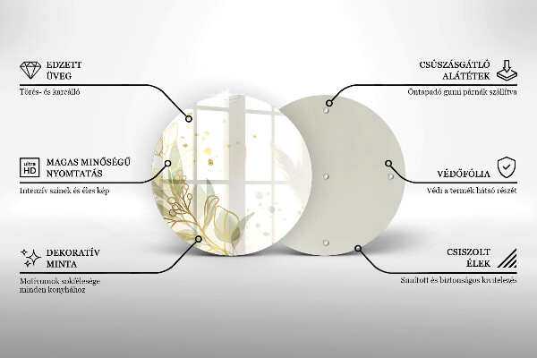 Glas Ceranfeldabdeckung Spritzschutz Aquarell und Blattgold