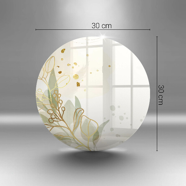 Glas Ceranfeldabdeckung Spritzschutz Aquarell und Blattgold