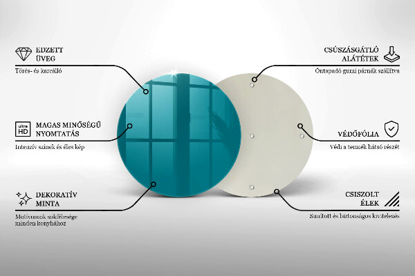 Glas Herdabdeckplatte Türkis