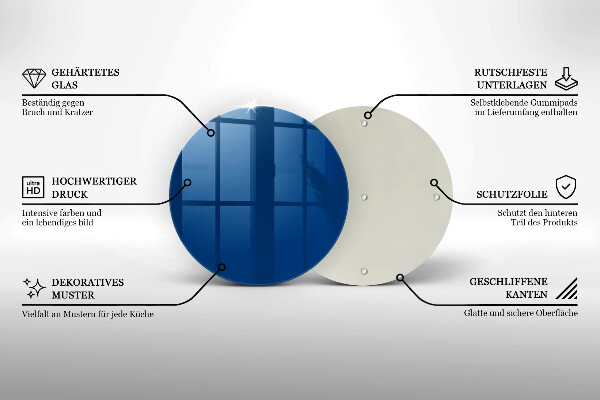 Glas Herdabdeckplatte Blaue Farbe