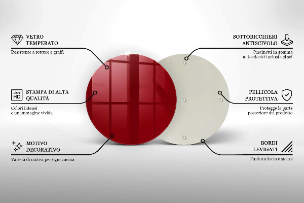 Glas Herdabdeckplatte rote Farbe