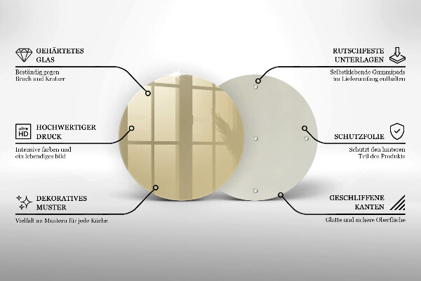 Glas Herdabdeckplatte Beige Farbe